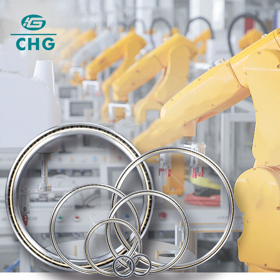 Thin section bearings for robotic arms